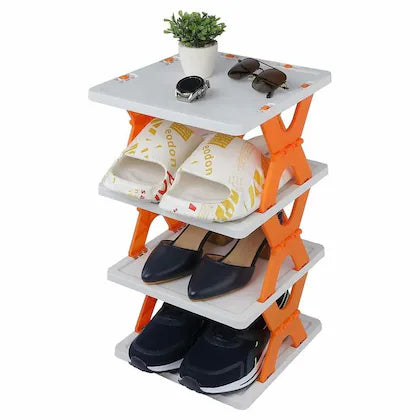 Plastic Folding Shoe Organiser 4-Layer